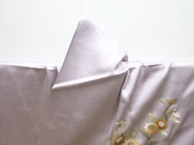  金彩草花に地紙模様一ツ紋訪問着